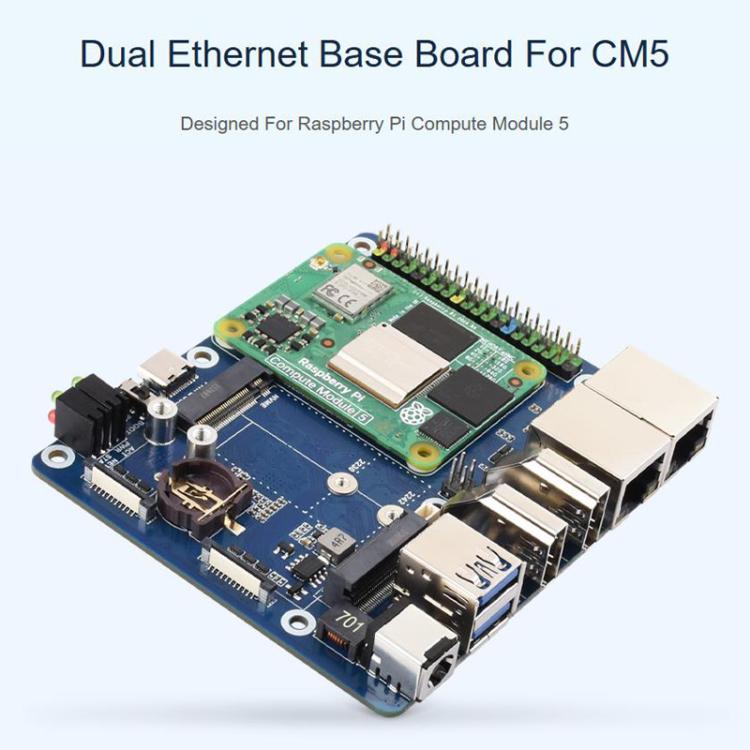 Scheda espansione doppia porta rete per Raspberry Pi CM5