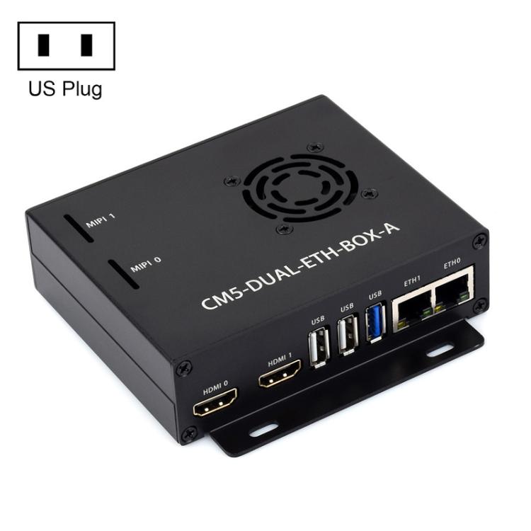 Scheda di espansione con doppia porta di rete Gigabit/2.5G WAVESHARE CM5 per Raspberry Pi, con supporto per RJ45 e doppia uscita 4K., US Plug, EU Plug, UK Plug