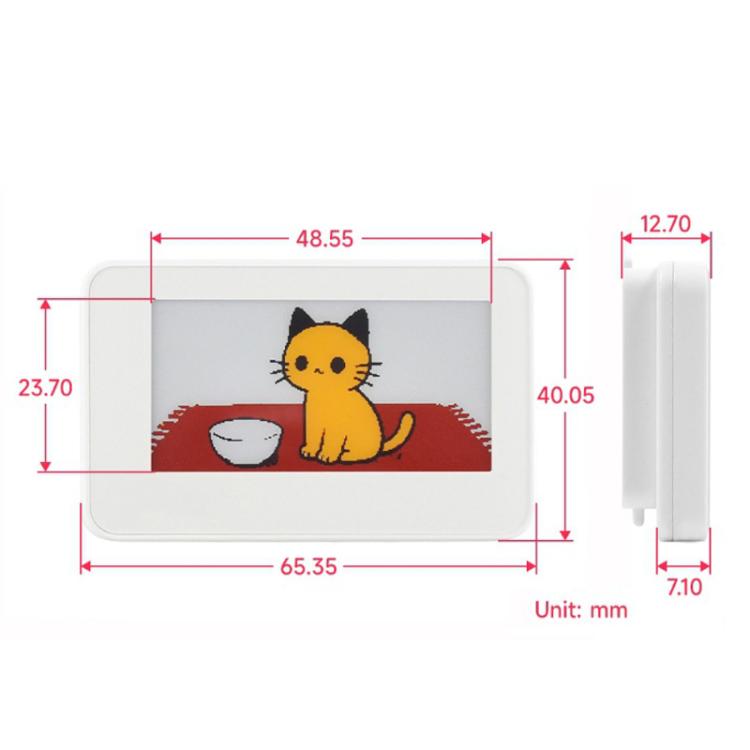 Schermo e-ink 2,13" con NFC passivo rosso giallo nero bianco