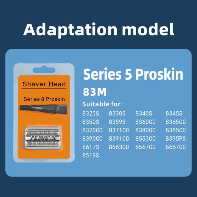 Testina di ricambio per rasoi Braun Serie 8 8325S / 8340S / 8350S / 8360CC, 83M