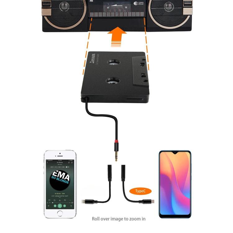 Convertitore per auto Zeesean MP3 a doppio canale con ingresso da 3,5 mm e lettore di cassette Bluetooth., BT006