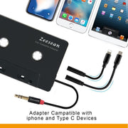 Adattatore per lettore di cassette per auto Zeesean con spina stereo da 3,5 mm., BT004
