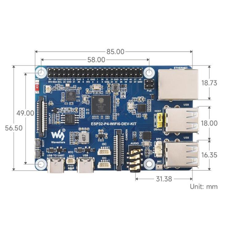 Scheda sviluppo ESP32-P4 con Wi-Fi 6 e Bluetooth 5