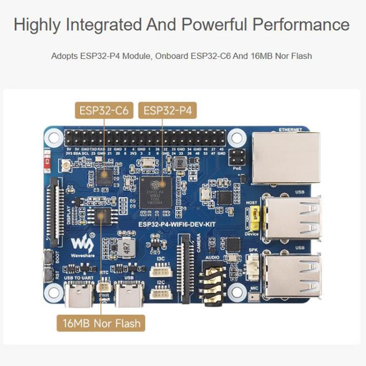 Scheda sviluppo ESP32-P4 con Wi-Fi 6 e Bluetooth 5