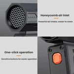 Ventilatore turbo portatile ad alta velocità con display digitale F1, mini ventilatore turbo per esterni, campeggio e riunioni., Black