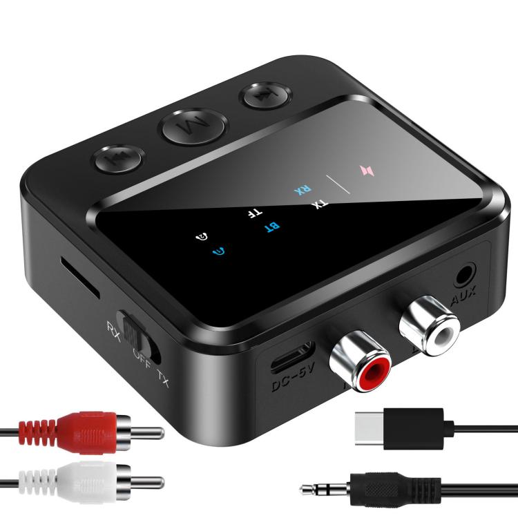 Adattatore trasmettitore/ricevitore audio Bluetooth 5.4 con riproduzione da scheda TF, C56