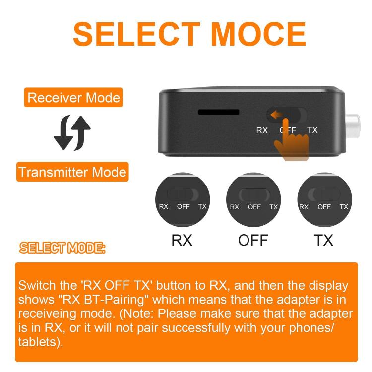 Adattatore trasmettitore/ricevitore audio Bluetooth 5.4 con riproduzione da scheda TF, C56