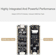 Scheda di sviluppo ad alte prestazioni con processori RISC-V dual-core e single-core e ricche interfacce uomo-macchina., WAVESHARE ESP32-P4-Pico, WAVESHARE ESP32-P4-Pico-M, WAVESHARE ESP32-P4-Pico-KIT-A, WAVESHARE ESP32-P4-Pico-KIT-B