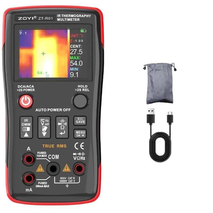 Termometro portatile a infrarossi HD ZOYI ZT-R01 per riscaldamento industriale/a pavimento., Standard, With Bag