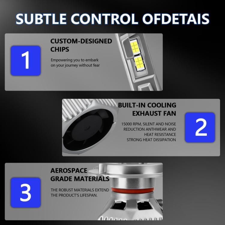 Confezione da 2 fari a LED per auto impermeabili IP68 da 30W 3000LM, A5 H7, A5 H4, A5 H11, A5 H1, A5 9005, A5 9006