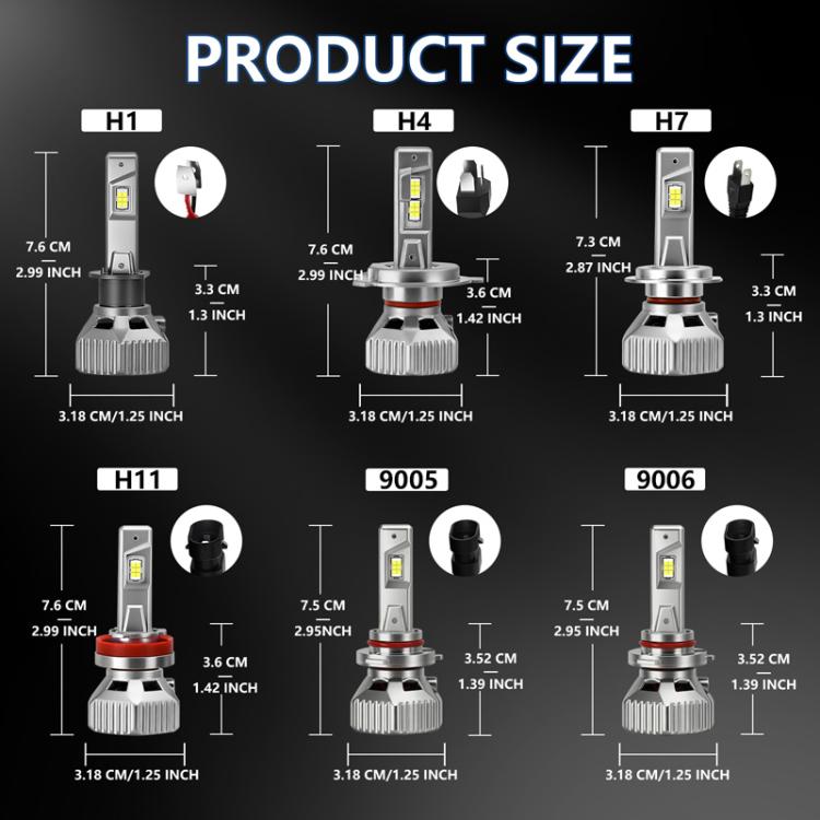 Confezione da 2 fari a LED per auto impermeabili IP68 da 30W 3000LM, A5 H7, A5 H4, A5 H11, A5 H1, A5 9005, A5 9006