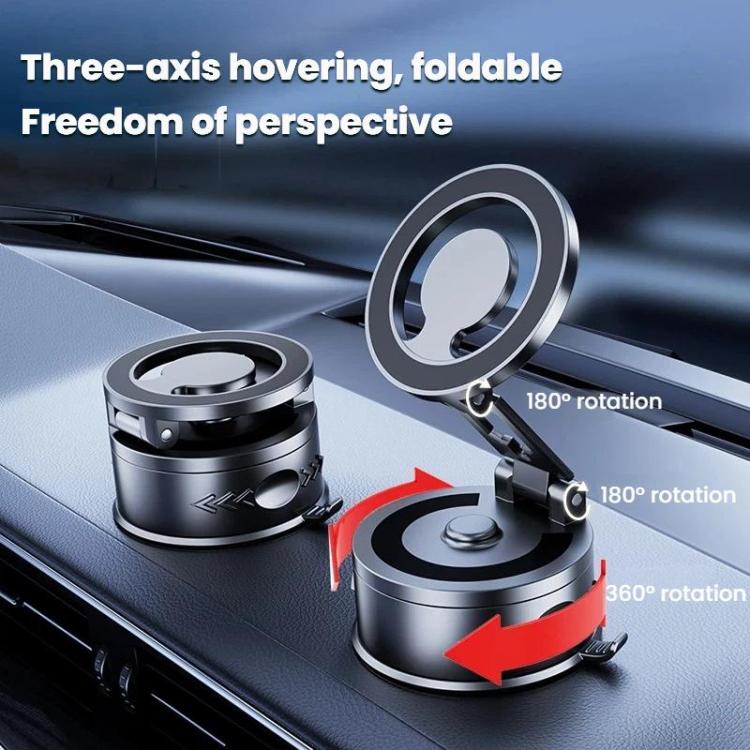 Supporto magnetico per telefono con ventosa, girevole e pieghevole, compatibile con MagSafe e auto., D68