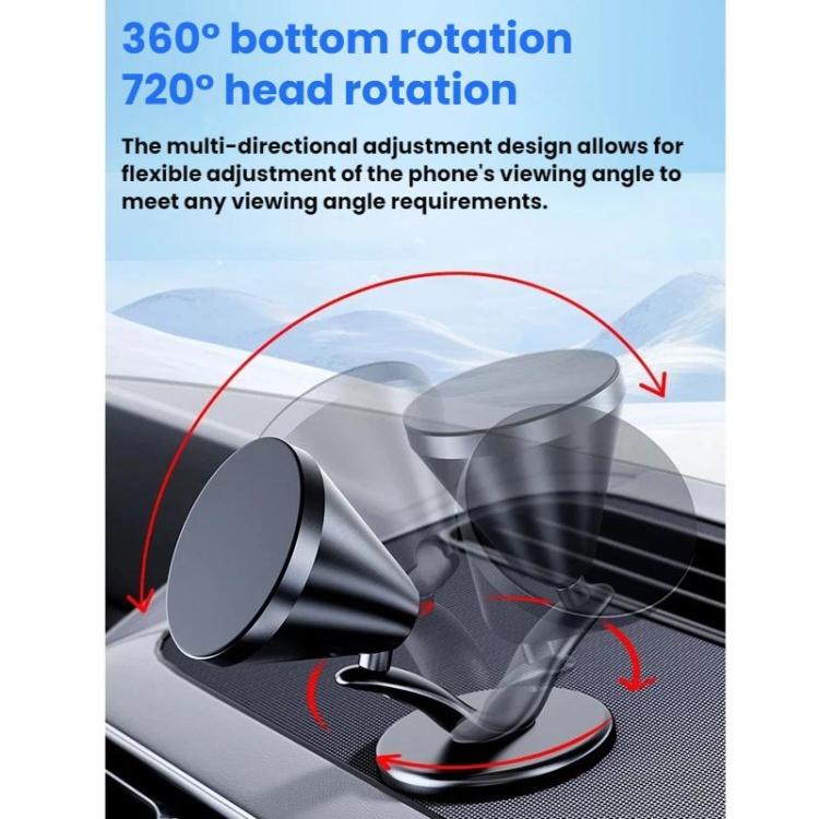 Supporto magnetico pieghevole e girevole per telefono da cruscotto, compatibile con navigatore auto., D63