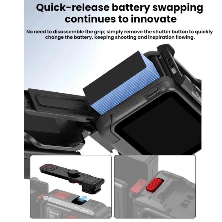 Accessori di espansione per gabbia per fotocamera Insta360 Ace Pro / 2 Flymile, Universal Holder, Set Plastic Version