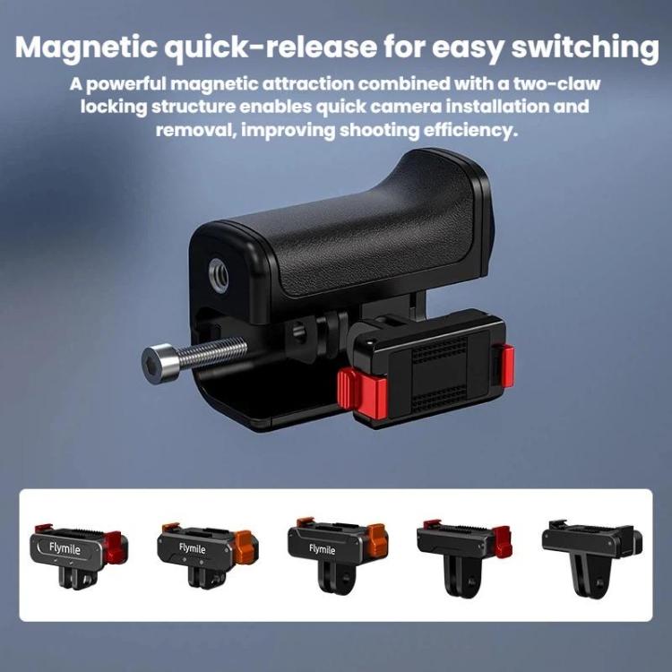 Adattatore Flymile esteso per DJI Osmo Action 4 / 3 / 5 Pro - Gabbia per conigli, Handle, Set Plastic Version