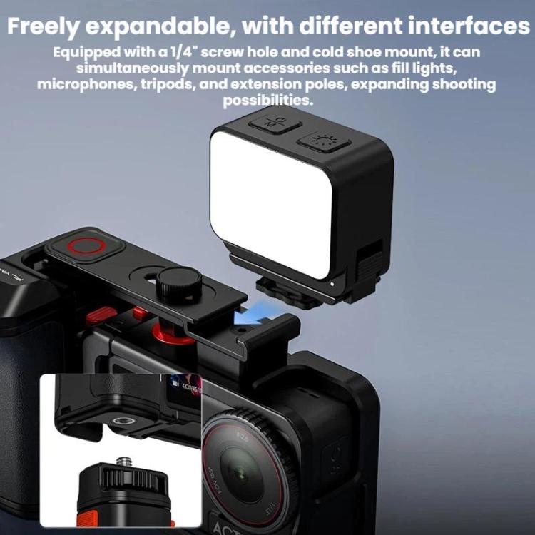 Adattatore Flymile esteso per DJI Osmo Action 4 / 3 / 5 Pro - Gabbia per conigli, Handle, Set Plastic Version