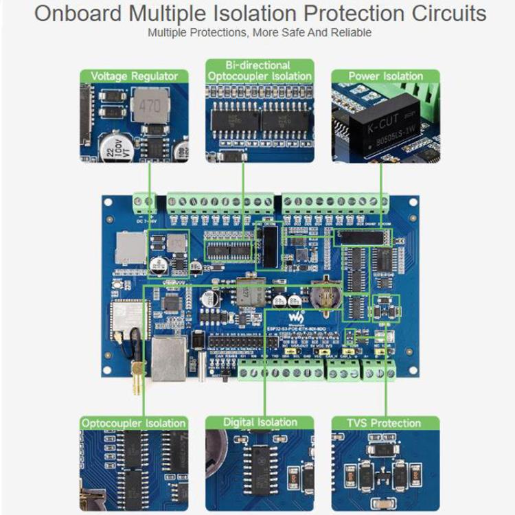 Scheda controllo 8 canali digitale ESP32-S3 POE ETH