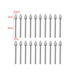 Testina di levigatura diamantata a punta 120 mesh, asta di levigatura fine diamantata, testine di levigatura per incisione su giada, 20pcs Pointed