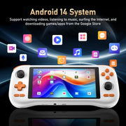 Console di gioco retrò K56 con touchscreen da 5,5 pollici, sistema operativo Android 14 e interfaccia ES-DE per un'esperienza di gioco più veloce., Without Game Card, 6+128G