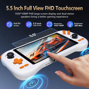 Console di gioco retrò K56 con touchscreen da 5,5 pollici, sistema operativo Android 14 e interfaccia ES-DE per un'esperienza di gioco più veloce., Without Game Card, 6+128G