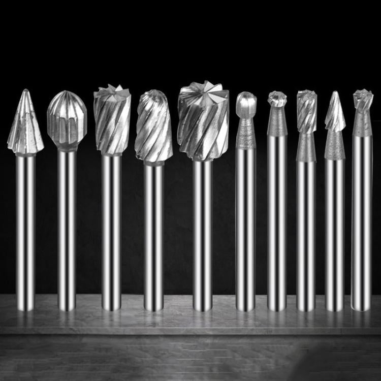 10 pezzi/scatola Lima rotante HSS Utensili per la lavorazione del legno Lima per intaglio di radici, 10pcs /Box Rotary File