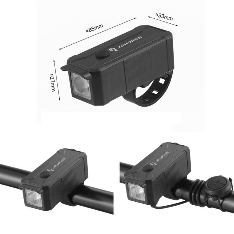 Faro anteriore per bicicletta JOHORSE ricaricabile tramite USB per illuminazione ciclistica, CB-18055, CB-18055 + Horn