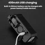 Faro anteriore per bicicletta JOHORSE ricaricabile tramite USB per illuminazione ciclistica, CB-18055, CB-18055 + Horn
