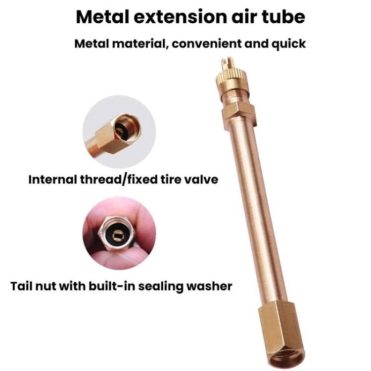 Prolunga per valvola per monopattino e bicicletta senza pedali, ugello di gonfiaggio in rame puro per pneumatici tubeless., 10.87cm