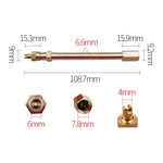 Prolunga per valvola per monopattino e bicicletta senza pedali, ugello di gonfiaggio in rame puro per pneumatici tubeless., 10.87cm