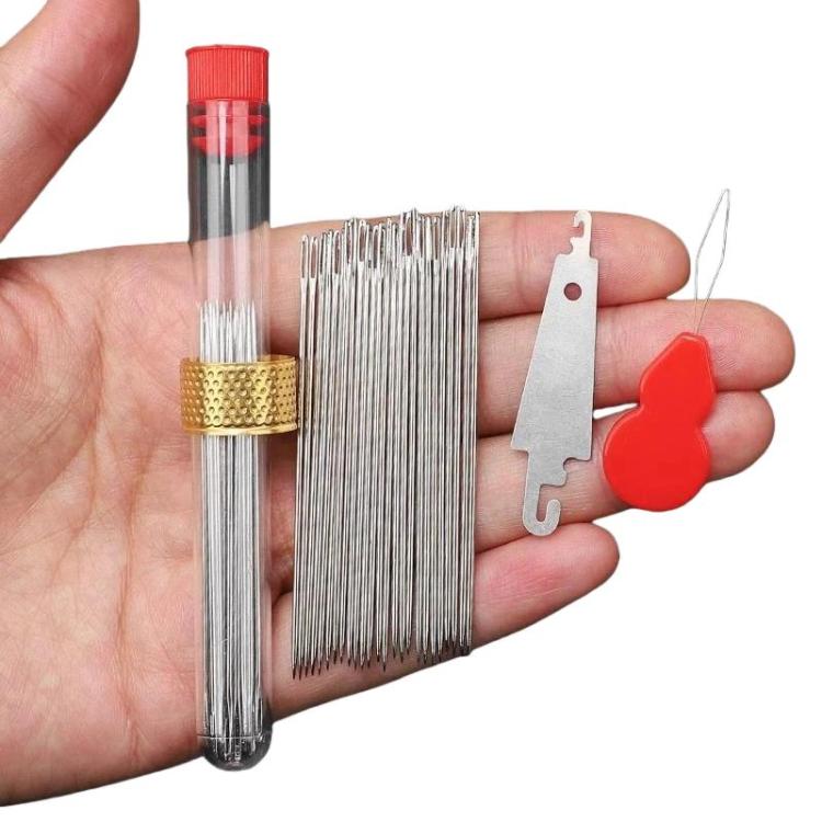 Set di aghi da cucito a foro largo per uso domestico, 25pcs /Set 3.2cm, 25pcs /Set 4.0cm, 25pcs /Set 5.0cm, 25pcs /Set 6.6cm, 60pcs /Set 6.7/5.4/5/4.8/4cm