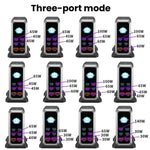 Caricabatterie da 240 W con display dinamico e finitura in nitruro di gallio, dotato di 4 porte Type-C e 2 porte USB., AU Plug, US Plug, EU Plug, UK Plug