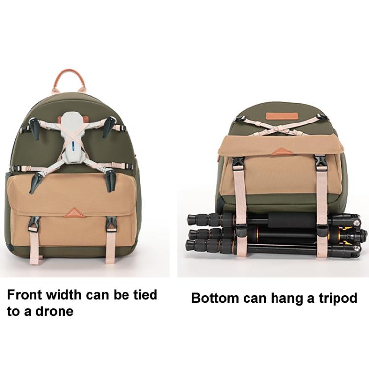 Borsa a tracolla casual Cwatcun D249 per fotocamera DSLR, decompressa e ad accesso rapido., Small Army Green, Medium Army Green