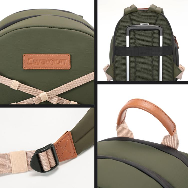 Borsa a tracolla casual Cwatcun D249 per fotocamera DSLR, decompressa e ad accesso rapido., Small Army Green, Medium Army Green