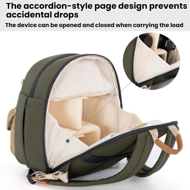 Borsa a tracolla casual Cwatcun D249 per fotocamera DSLR, decompressa e ad accesso rapido., Small Army Green, Medium Army Green