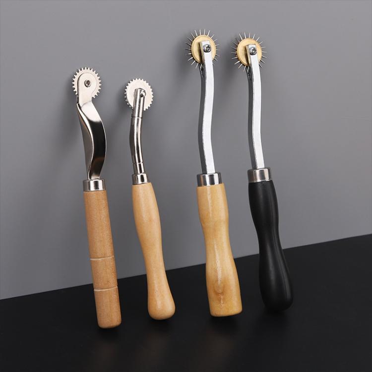 Ruota per marcatura della pelle, strumento per la creazione di modelli di sartoria, rullo, Standard SKC Wooden Handle, Standard Steel Tooth Handle, Plastic Steel Tooth Handle, Wooden Steel Tooth Handle