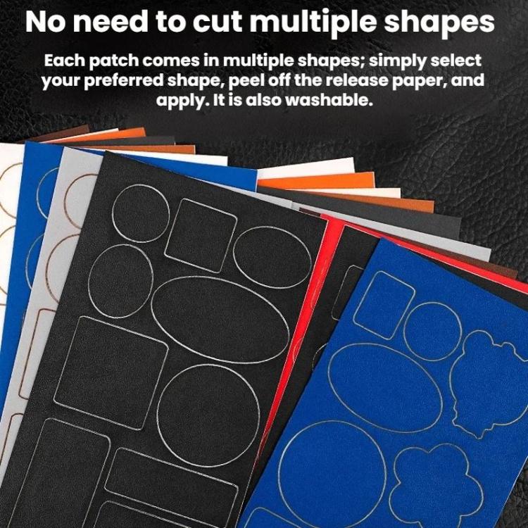 10 set di toppe di riparazione in pelle per divani, sedie e sedili auto, Style A White, Style A Black, Style A Orange, Style A Blue, Style A Light Brown, Style B White, Style B Black, Style B Orange, Style B Blue, Style B Light Brown