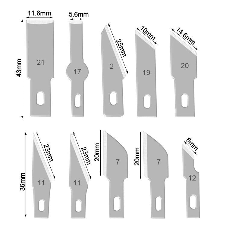 Set di coltelli per incisione su metallo, taglierina per carta modello, 13pcs /Box