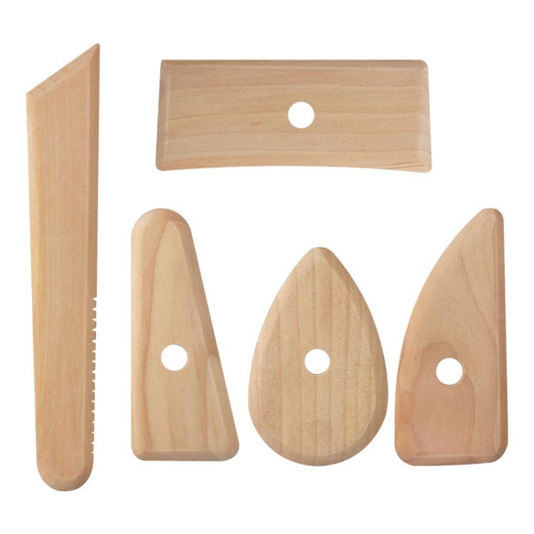 Ceramica, argilla, intaglio, arte, ceramica morbida, utensili in legno, coltello scheletro in legno fatto a mano, 5pcs /Pack Wooden Tools