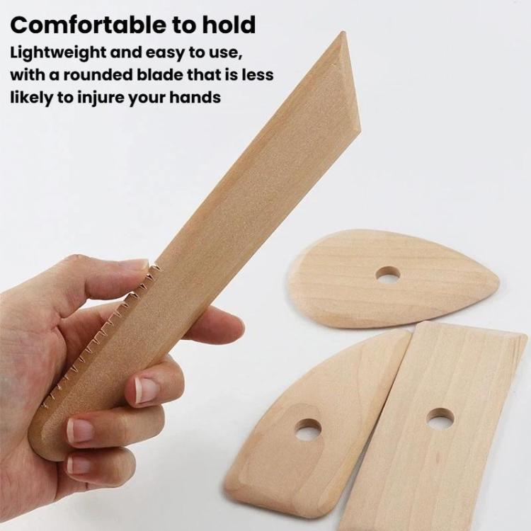 Ceramica, argilla, intaglio, arte, ceramica morbida, utensili in legno, coltello scheletro in legno fatto a mano, 5pcs /Pack Wooden Tools