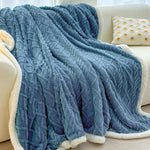 Coperta invernale spessa in taffetà e pile color corallo
