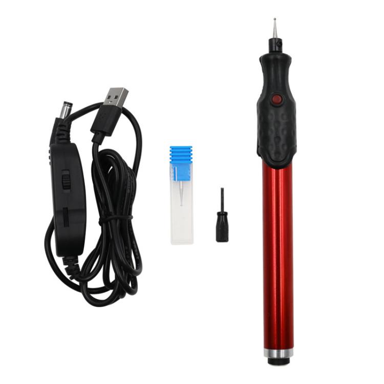 Penna smerigliatrice elettrica a penna in lega di alluminio con velocità regolabile tramite USB, 5V, per incisione e intaglio del metallo, strumento fai-da-te