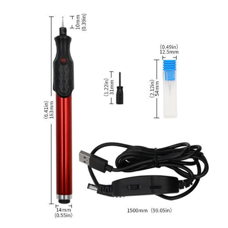 Penna smerigliatrice elettrica a penna in lega di alluminio con velocità regolabile tramite USB, 5V, per incisione e intaglio del metallo, strumento fai-da-te