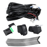 Kit di cablaggio per interruttore indicatori di direzione UTV con relè automobilistico impermeabile da 12 V, Headlight Model With Rock Light Wiring Harness, Bar Light Model With Flagpole Light Wiring Harness                                             ...