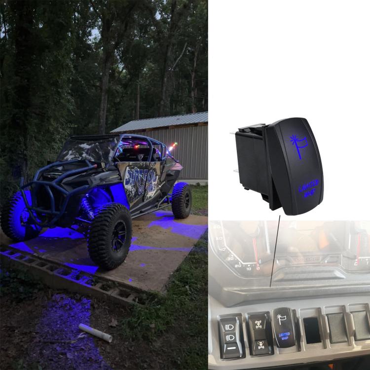 Kit di cablaggio per interruttore indicatori di direzione UTV con relè automobilistico impermeabile da 12 V, Headlight Model With Rock Light Wiring Harness, Bar Light Model With Flagpole Light Wiring Harness                                             ...