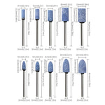 Set da 10 pezzi di testine abrasive con gambo da 3 mm in selce per levigatura e lucidatura., 10pcs /Set Pink, 10pcs /Set Blue