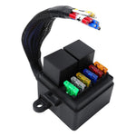 Scatola portafusibili impermeabile a 6 vie per moto, 12V/80A, con relè di avviamento.