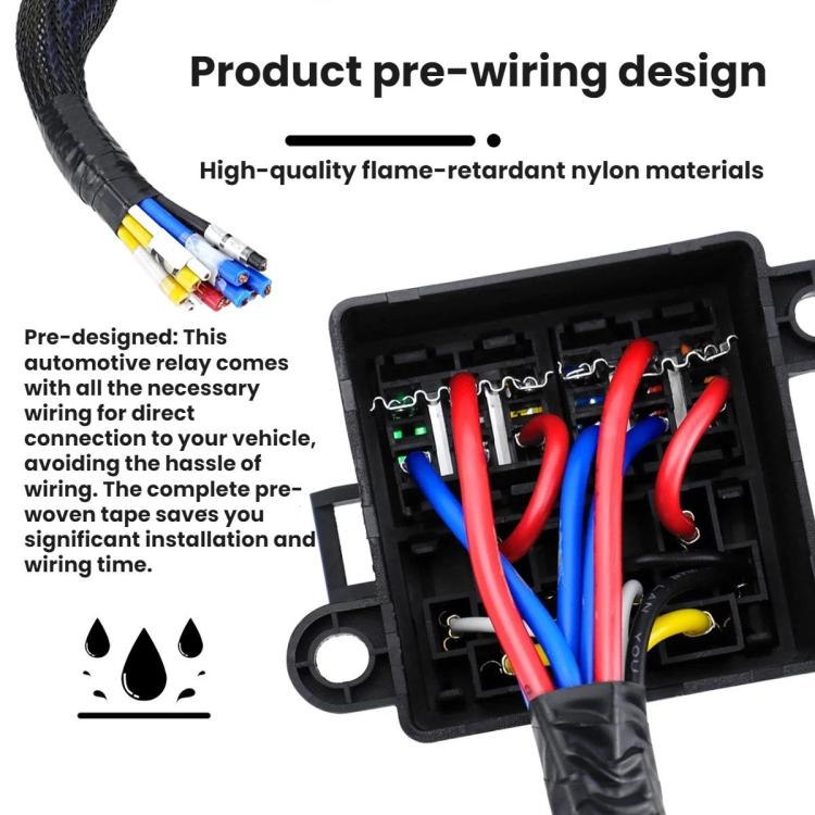 Scatola portafusibili impermeabile a 6 vie per moto, 12V/80A, con relè di avviamento.