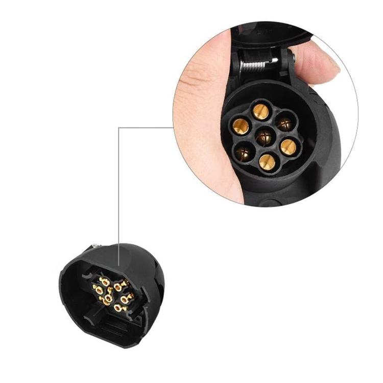Kit di prese per auto impermeabili a 7 pin da 12 V, standard europeo, in nylon.