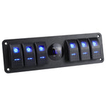 Pannello interruttori impermeabile per veicoli e navi con display digitale della tensione, Blue