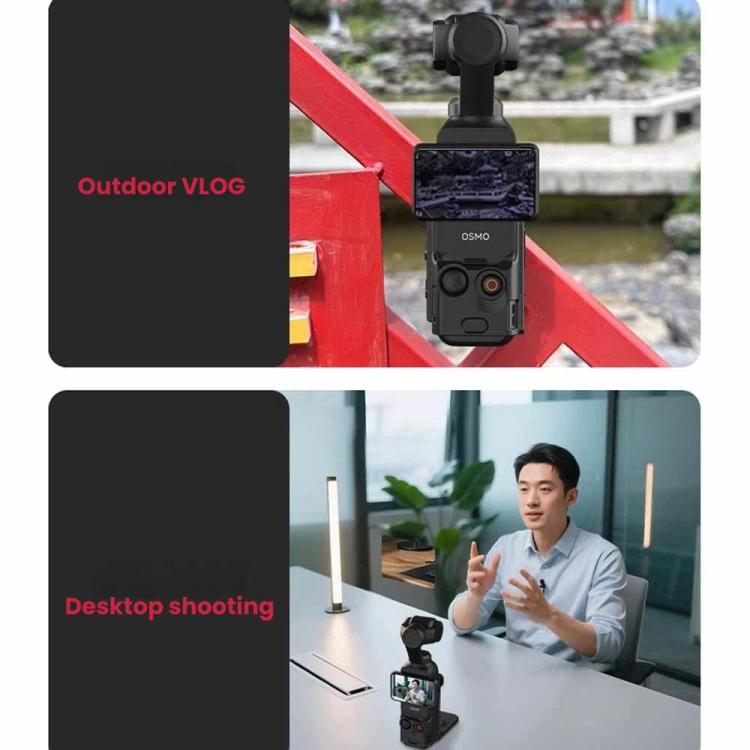 Supporto magnetico con base regolabile a 180 gradi per DJI Osmo Pocket 3, ideale per vlogging stabile.